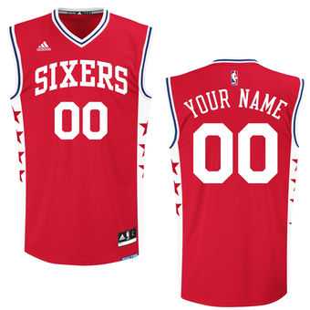 Men & Youth Customized Philadelphia 76ers adidas Red Replica Alternate Jersey